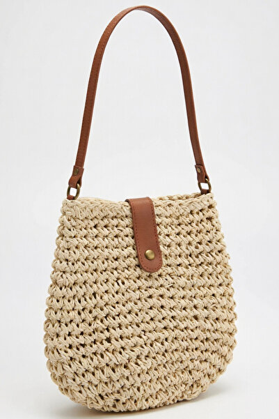 Mollycrush Ψάθινη Μπεζ Πλεκτή Γυναικεία Τσάντα Χιαστί |   Καλοκαιρινό μοντέλο...