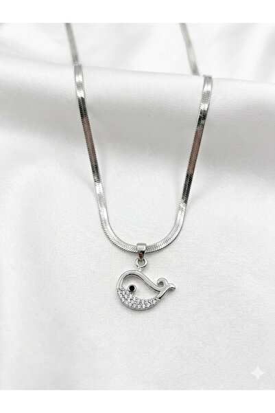 Mİ MİND Balina Silver Steel Necklace