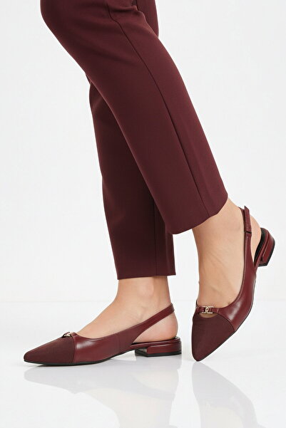 Aspor Burgundy Narrow Fit Women's Heeled Shoes