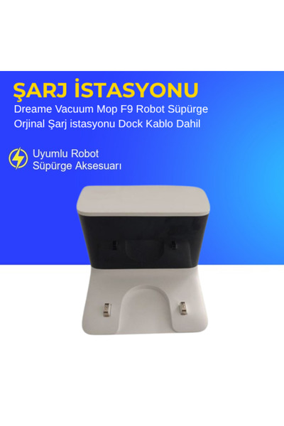 ümit maker Dreame Vacuum Mop F9 Robot Süpürge Orjinal Şarj istasyonu Dock Kab...