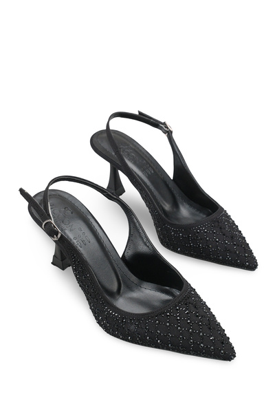 Riccon Kadın Sivri Burunlu Arkası Açık İnce Topuklu Ayakkabı 0012753