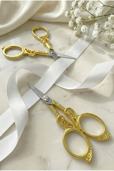 ZEYMERADE Söz Nişan Makası Gold, Ribbon Opening Special Day Ceremony Sewing a...