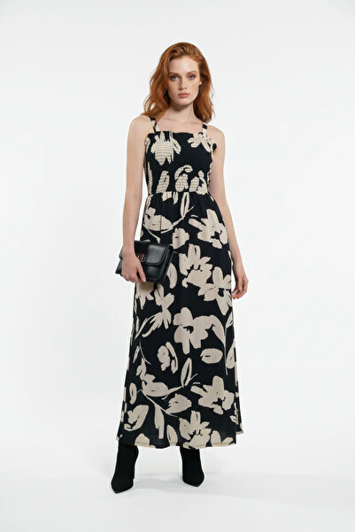 No Matter What Strapless Strappy Gipeli Patterned Long Dress