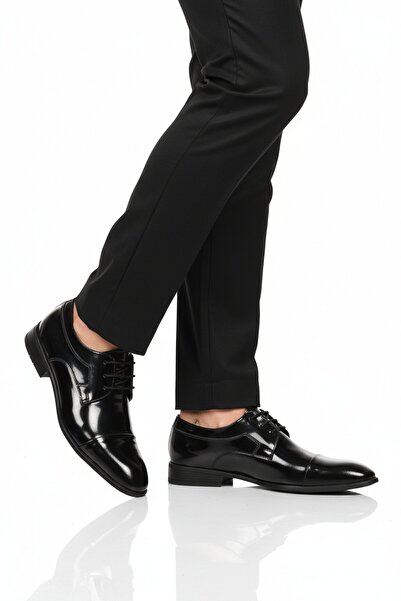 Aspor Black Patent Leather Genuine Leather Men's Classic Shoes