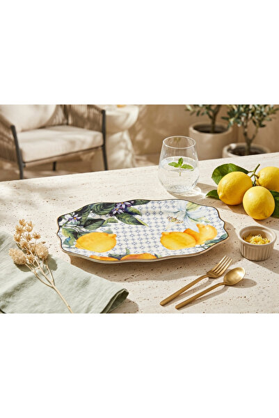 618 CONCEPT Porcelain Lemon Series Small Serving Plate 25 cm (25X16 cm)