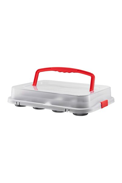 Ambition Muffin tin with plastic lid 35x26.5x3.5cm, 12 servings, ILAG Basic c...