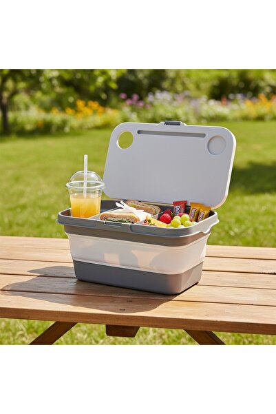 Simply Now 30L Katlanabilir Piknik & Kamp Kutusu – Sehpalı Organizer 45x29x24 cm
