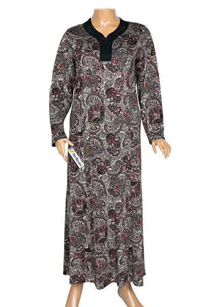 HESNA Γυναικείο Μαύρο Φόρεμα Μεγάλου Μεγέθους με Κουπέτες και Σχέδιο 2