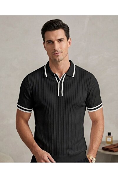 LUXETIQUE MEN'S POLO NECK T-SHIRT
