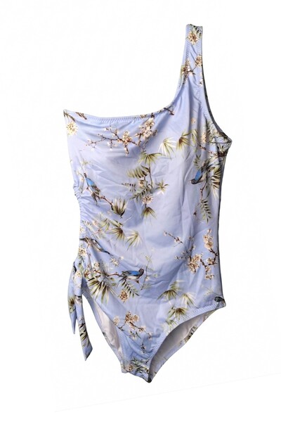 LOOK ME Sakura and bird figured asymmetrical cut girl's swimsuit