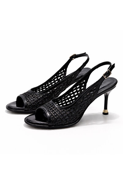 PATRON SHOES حذاء نسائي بكعب منسوج يدويًا بارتفاع 8 سم، حذاء صيفي أنيق بكعب رفيع