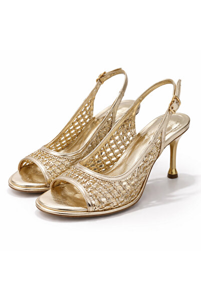 PATRON SHOES Kadın El Örmesi Topuklu Ayakkabı 8 Cm İnce Topuk Şık Yazlık Ayak...