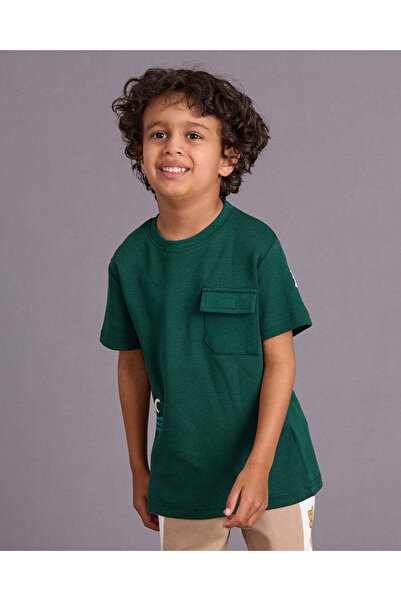 REDTAG تي شيرت أخضر مزين للأولاد