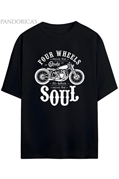 Grafftee Clothing Pandorica's Motorcu Tasarımı Baskılı "TWO WHEELS MOVE THE S...