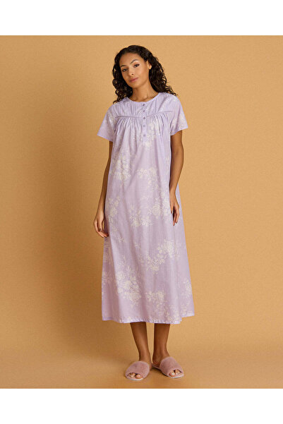 REDTAG Women Purple Floral Long Nightgown