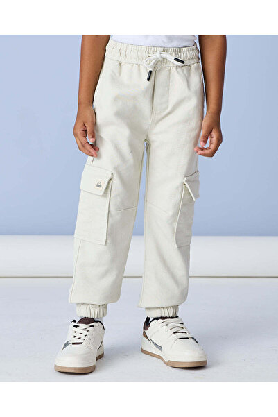 REDTAG Boys Ivory Cargo Pocket Joggers