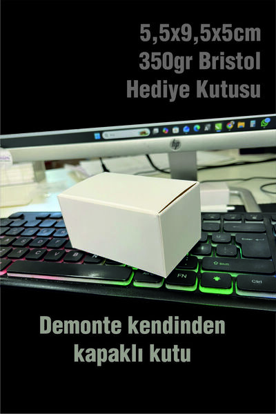 Örün Matbaa 20 Adet 5,5x9,5x5cm Beyaz Hediyelik Kutu Kartvizit'e Yılbaşı'na Sevgiliye Obje Kutusu Demonte