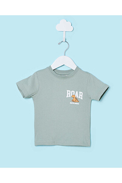 REDTAG Infant Boys Green Printed T-Shirt