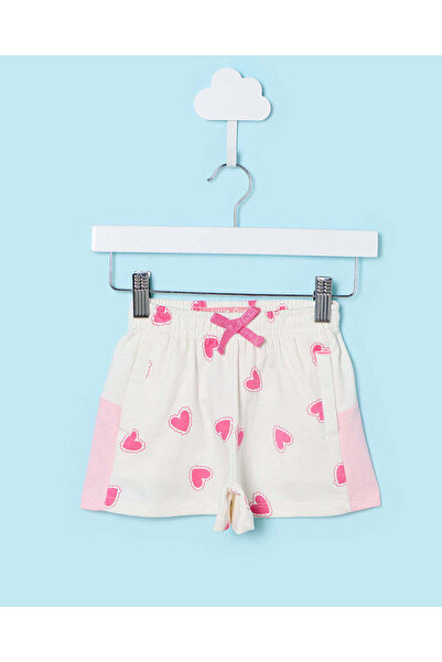 REDTAG Infant Girls White Printed Shorts