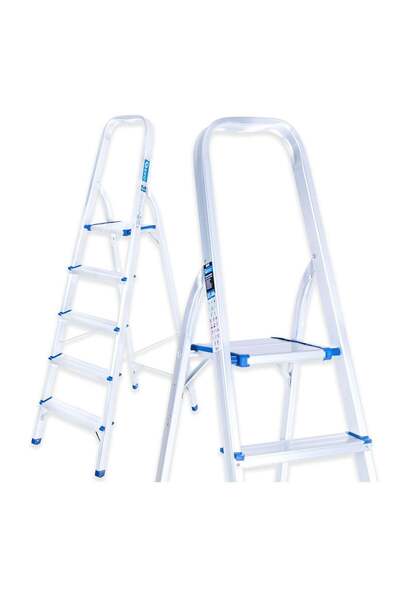 GEKO Πτυσσόμενη Σκάλα Αλουμινίου 5 Σκαλοπάτια 150kg
