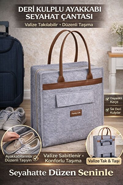 Funny Life Δερμάτινη τσάντα ταξιδιού με λαβή, προσαρμόσιμη για βαλίτσα, τσάντ...