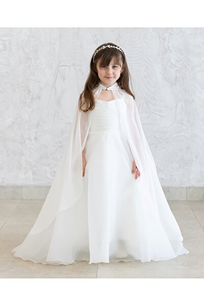 paris in paris Παιδική λευκή κάπα με καφτάνι (δεν περιλαμβάνεται το παιδικό φ...