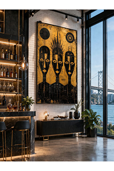 My canvas Premium Seri Afro Etnik Kültür Motifli Ultra Parlak Kanvas Tablo Du...