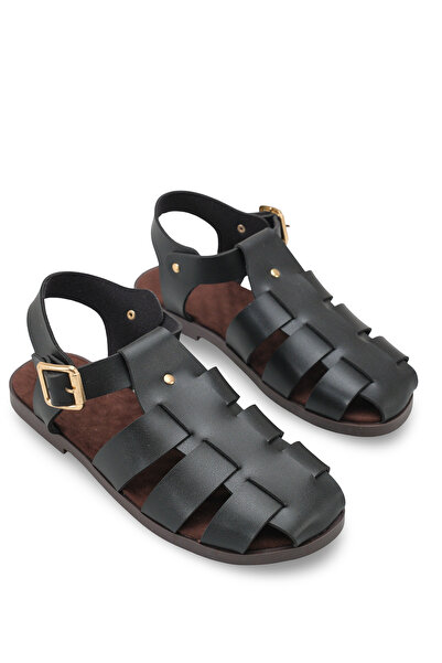 Riccon Γυναικεία σανδάλια Stella Vera 001211 Μαύρο δέρμα