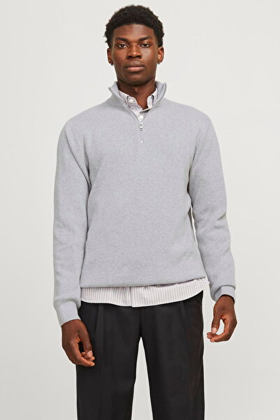 Jack & Jones Ανδρικό πλεκτό πουλόβερ με μισό φερμουάρ - Milano