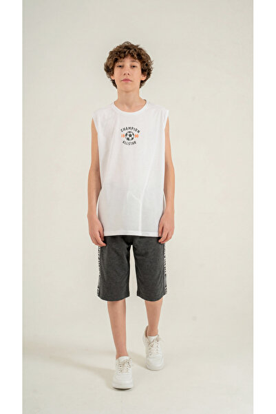Mışıl Kids Champion Allstar 1990 Σορτς για αγόρια με στάμπα στο επάνω μέρος κ...