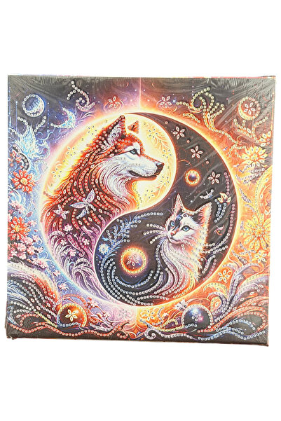 Krista Πίνακας YY86, Γιν και Γιανγκ, Λύκος και Γάτα, με Διαμάντια, με Μερική ...