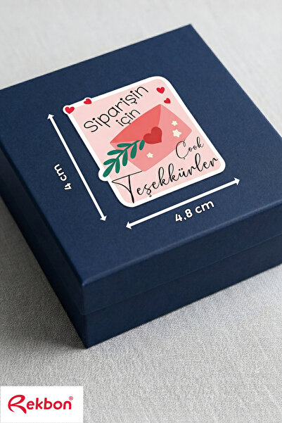 Siparişin İçin Çok Teşekkürler Etiketi - Teşekkürler Sticker 100 Adet 4x4,8Cm