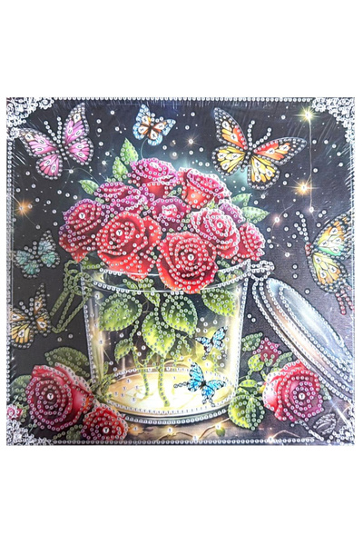 Krista Πίνακας YY80, Κουβάς με τριαντάφυλλα, με διαμάντια, με μερική γέμιση, ...