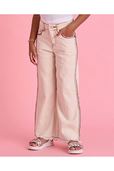 REDTAG Girls White Wide Leg Jeans