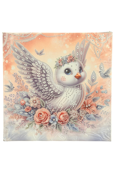 Krista Πίνακας YY93, Περιστέρι, με Διαμάντια, Μερική Γέμιση, με κορνίζα, 25x2...