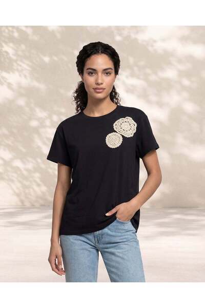 REDTAG Women Black Embellished Top