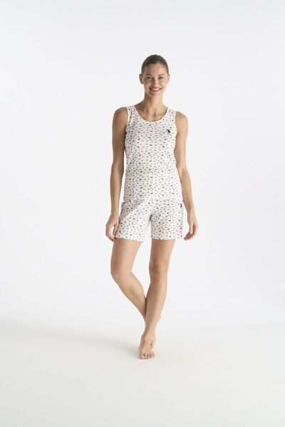 U.S. Polo Assn. 20273 Γυναικείο σετ σορτς εκρού χωρίς μανίκια με στρογγυλό φα...