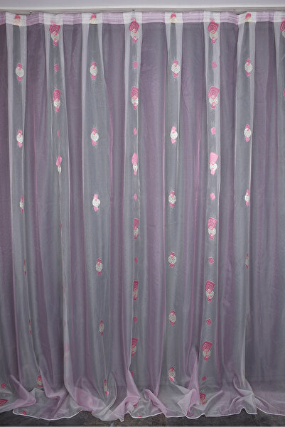 AKÇA TEKSTİL ORGANZA 2350 ΚΡΕΜ ΧΡΩΜΑ 5_3 Έτοιμη πλισέ κουρτίνα φόντου 300*260...