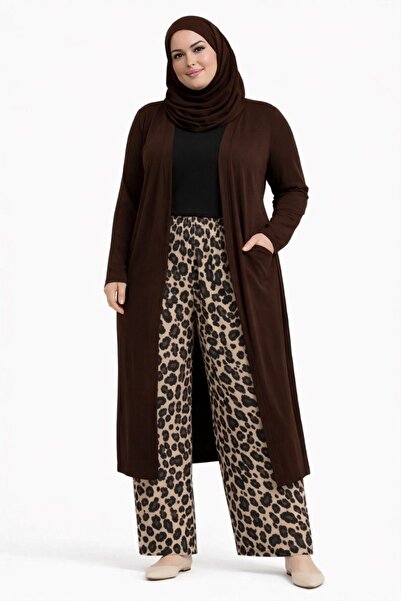 CNG MODA Παντελόνι με φαρδιά μπατζάκια σε μεγάλο μέγεθος για τετέζουρ