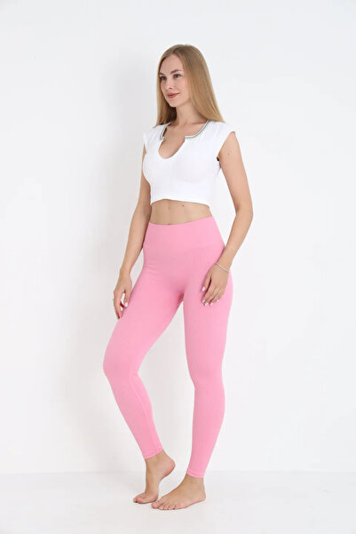 Serena Γυναικείο ροζ Ριγέ καλσόν