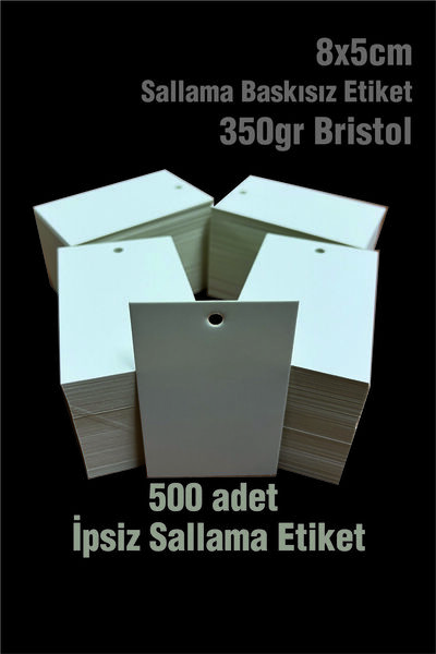 Örün Matbaa Sallama Ürün Etiketi baskısız/baskıya hazır 8x5cm 500Adet