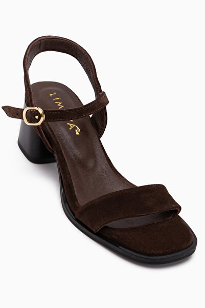Limoya Дамски сандали Лучия от естествена кожа, кафяв велур, на ток