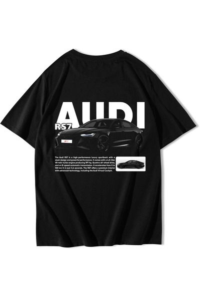 BRZ COLLECTION Unisex Oversize RS7 Audi T-shirt Μαύρο