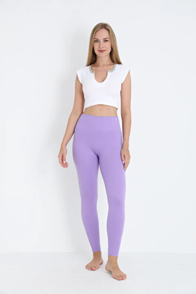 Serena Γυναικεία μωβ ριγέ καλσόν