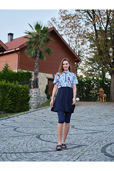 Elit Γυναικείο μαγιό Lycra Quick Dry, αδιάβροχο ύφασμα, με μισό μανίκι, μισοκ...