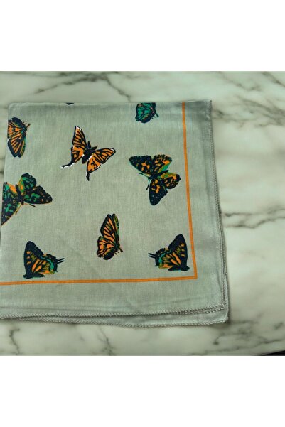 ALS Tasarım Dünyası Λευκό Χρώμα Ύφασμα με Σχέδιο Πεταλούδας 100% Βαμβακερή Μπ...