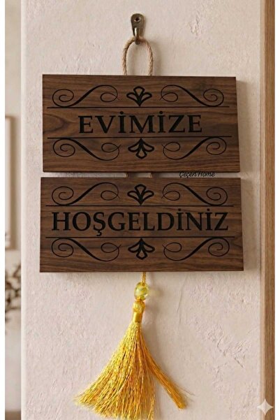 ÇEÇEN HOME Καλώς ήρθατε στο σπίτι μας Γραπτή διακοσμητική ξύλινη πινακίδα Αντ...