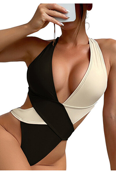 EFAYN.RO Costum de baie, o piesa, model duo incitant, decolteu generos, marim...