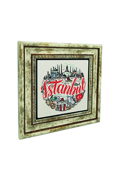 Sadrazam Συμβολικά Μέρη της Κωνσταντινούπολης Εκτυπωμένος Πίνακας Φυσικών Λίθ...