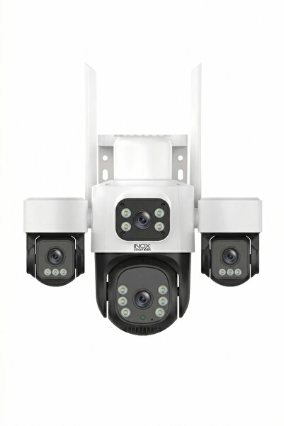 inoxdigital INOX X114 4 Lens 12MP Dış Mekan Wi-Fi Güvenlik Kamerası IP66 Su G...
